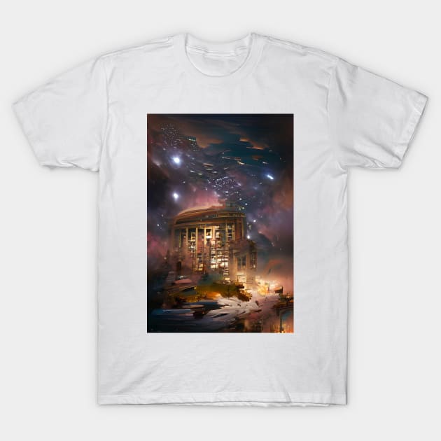 Starry Night Library | National library week | literacy week T-Shirt by PsychicLove
